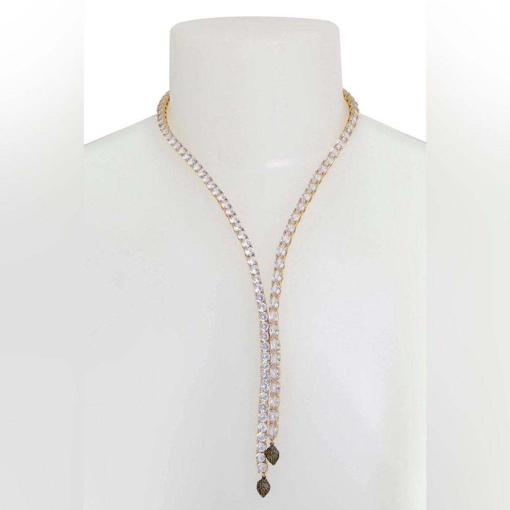 Kurt Geiger London Signature Eagle Crystal Tennis Y Necklace - Crystal